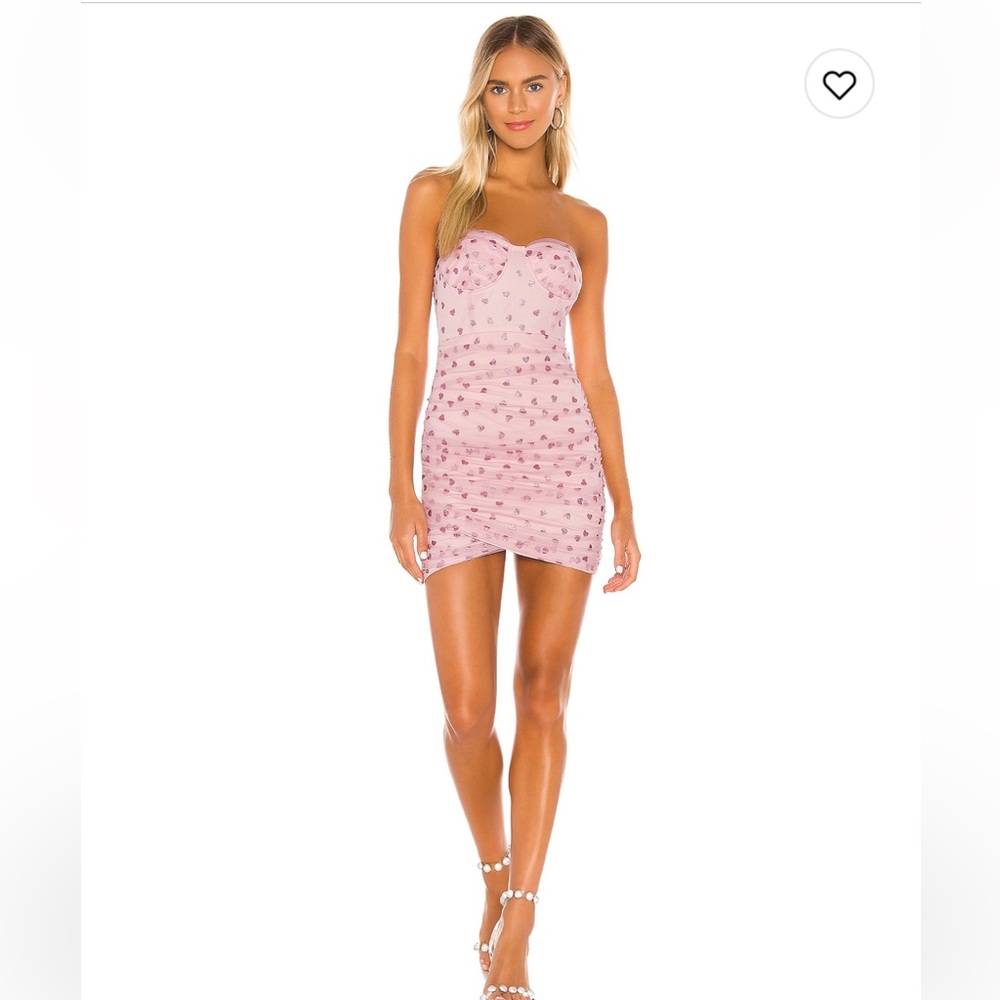 Superdown Strapless Sparkly Heart Dress